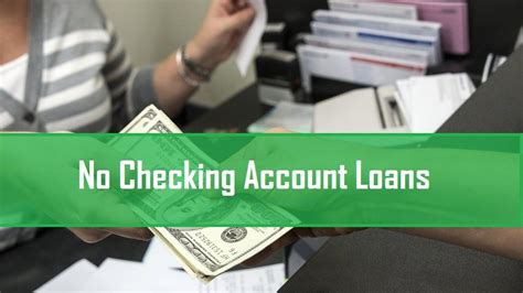 No Checking Account Loan
